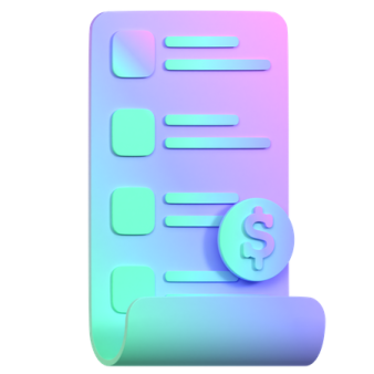 a blue and pink paper with a question mark on it