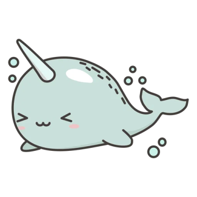 a cartoon whale with its head in the water