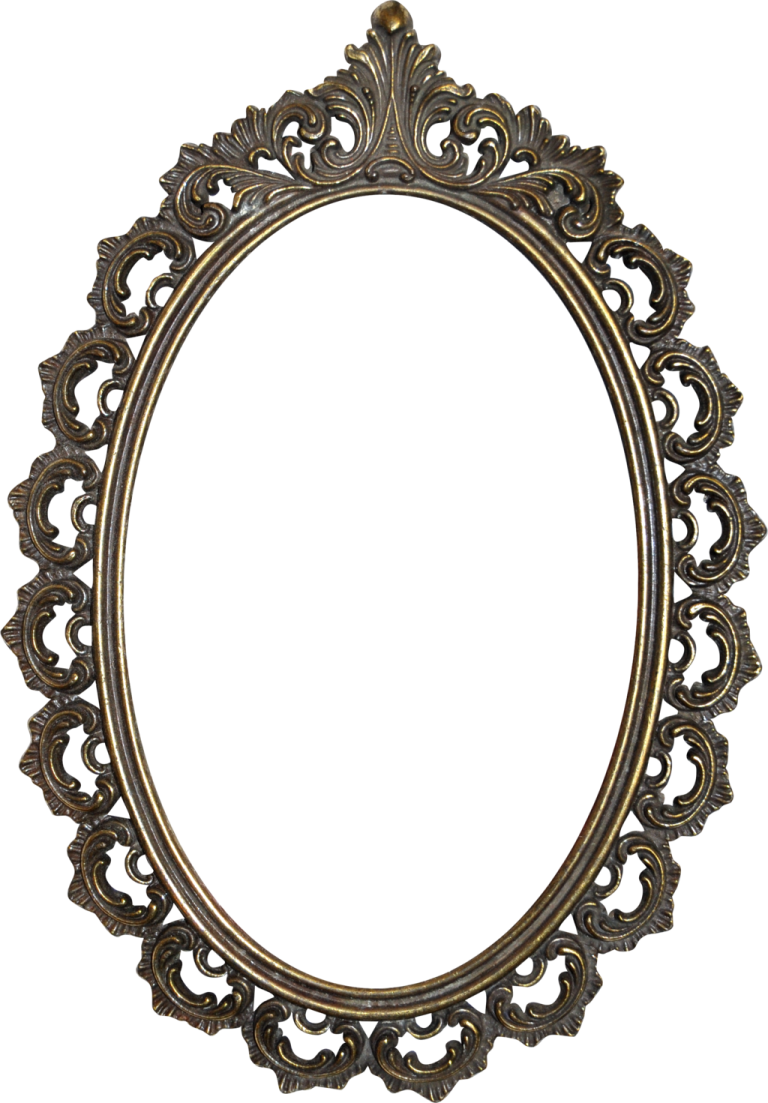 an ornate gold frame on a white background
