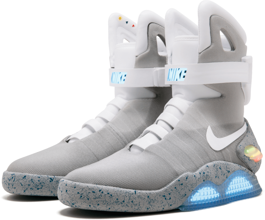 a pair of sneakers with lights on them