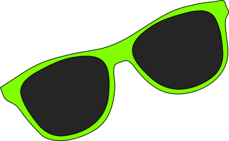 a pair of green sunglasses