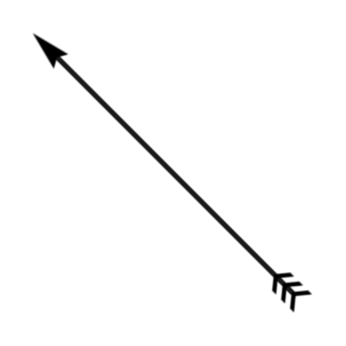 a black arrow with an arrow in the middle