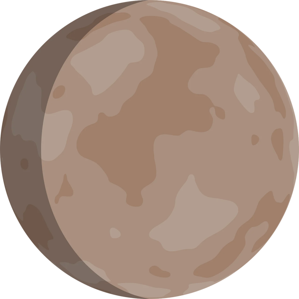 a brown moon on a white background