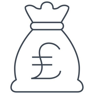a bag of money on a white background