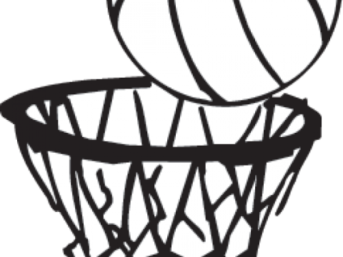 a basketball hoop with a ball in it