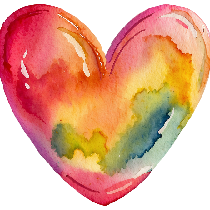 a watercolor heart on a white background