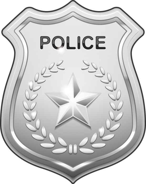 a police badge on a white background