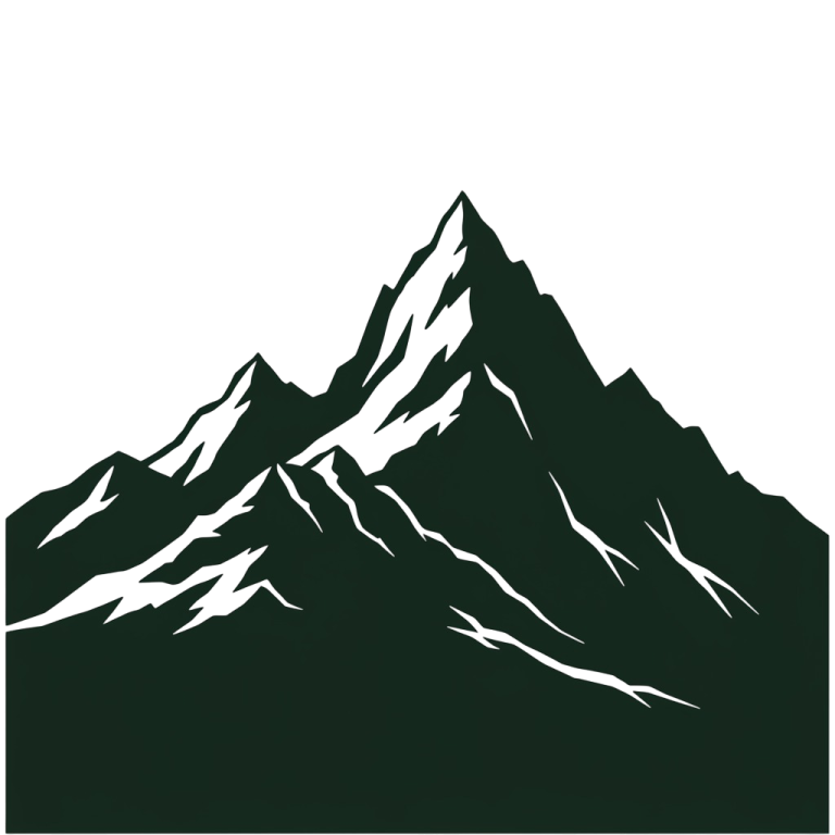 a black and white silhouette of mountains