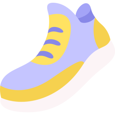 a pair of blue and yellow shoes