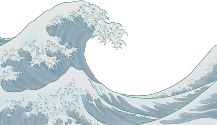 a drawing of the great wave