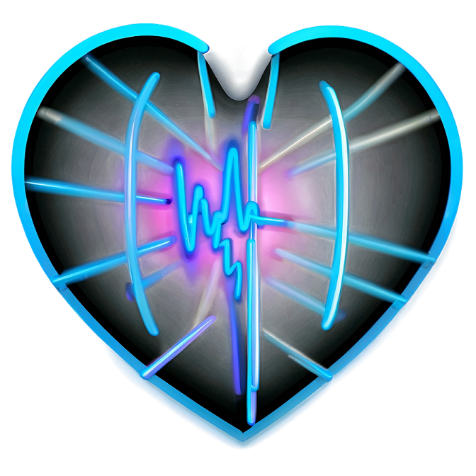 a blue heart with an electro pulse