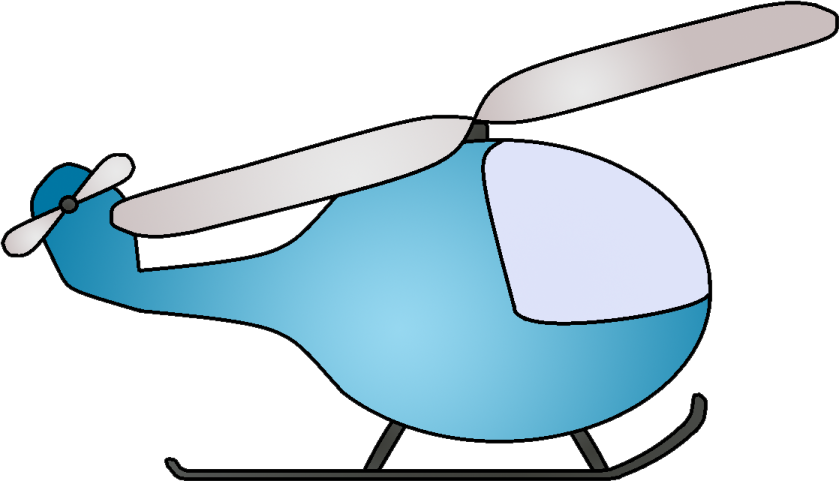 a blue helicopter with a propeller
