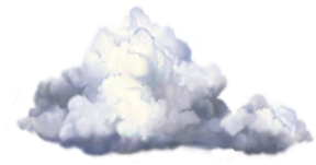 a drawing of a cloud in the sky