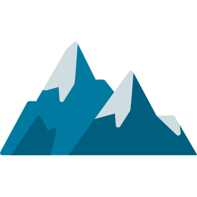 a blue mountain with snow capped peaks