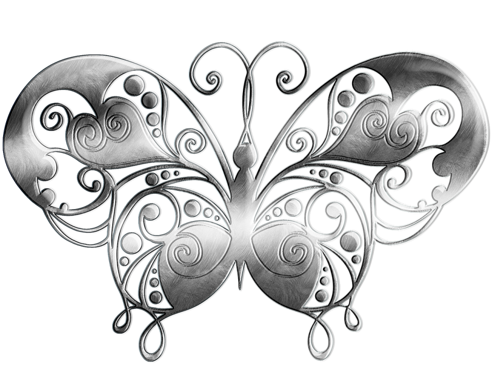 a black and white butterfly tattoo design