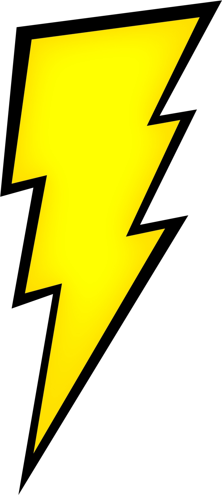 a yellow lightning bolt on white background