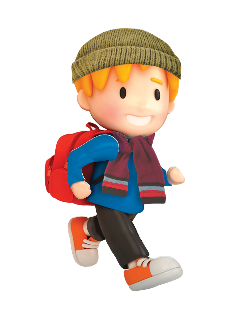 a little boy with a backpack on his back