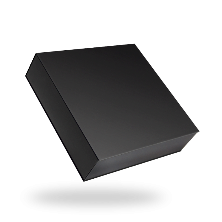 a black box on a white background