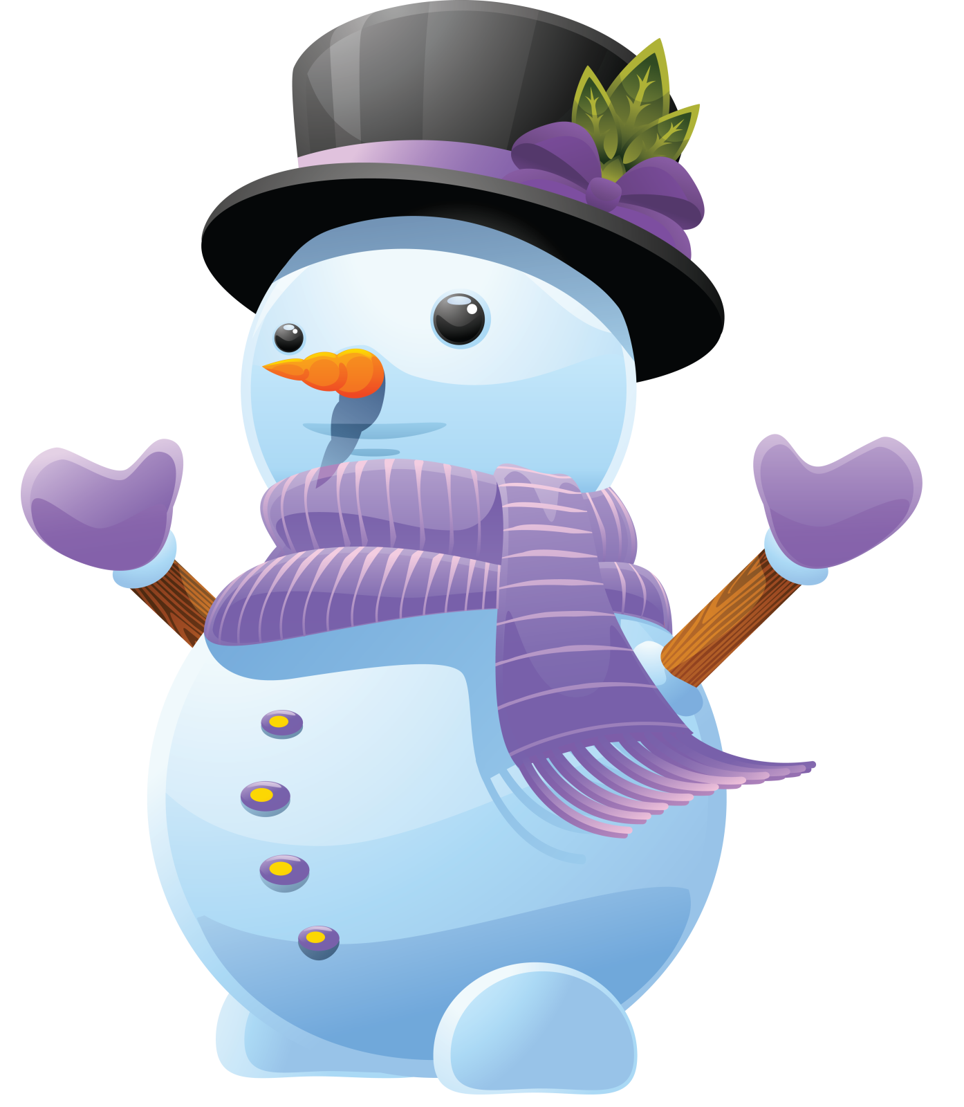 a snowman wearing a hat and scarf