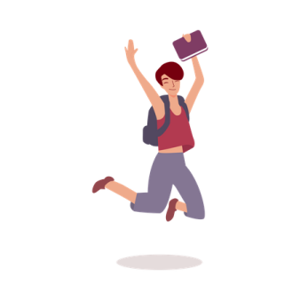 a person jumping with their hands in the air