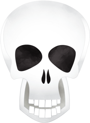 a white skull mask with black eyes