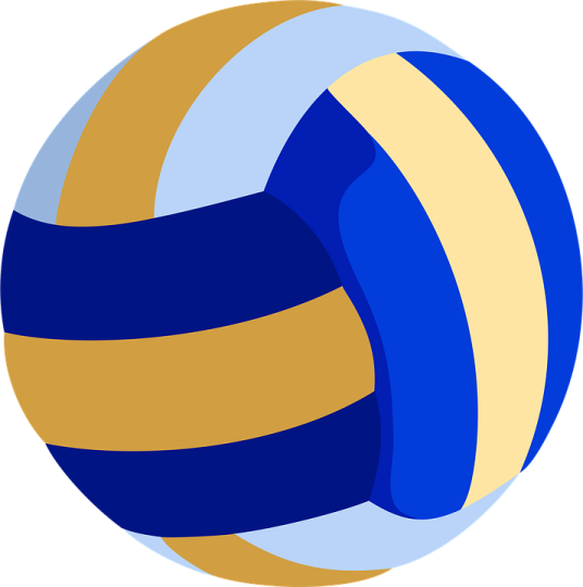 a blue and yellow volleyball ball