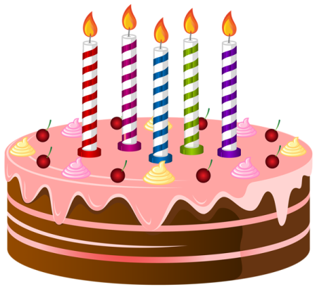 a birthday cake with three candles on top
