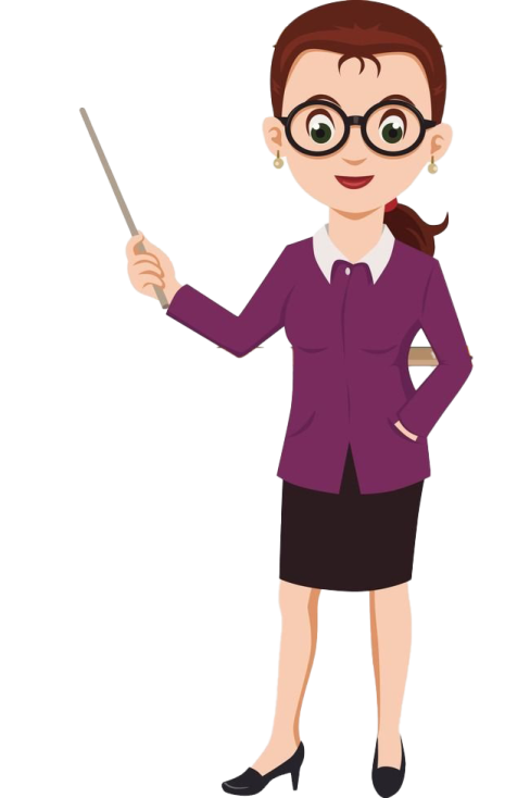 a woman with glasses and a pointer in her hand