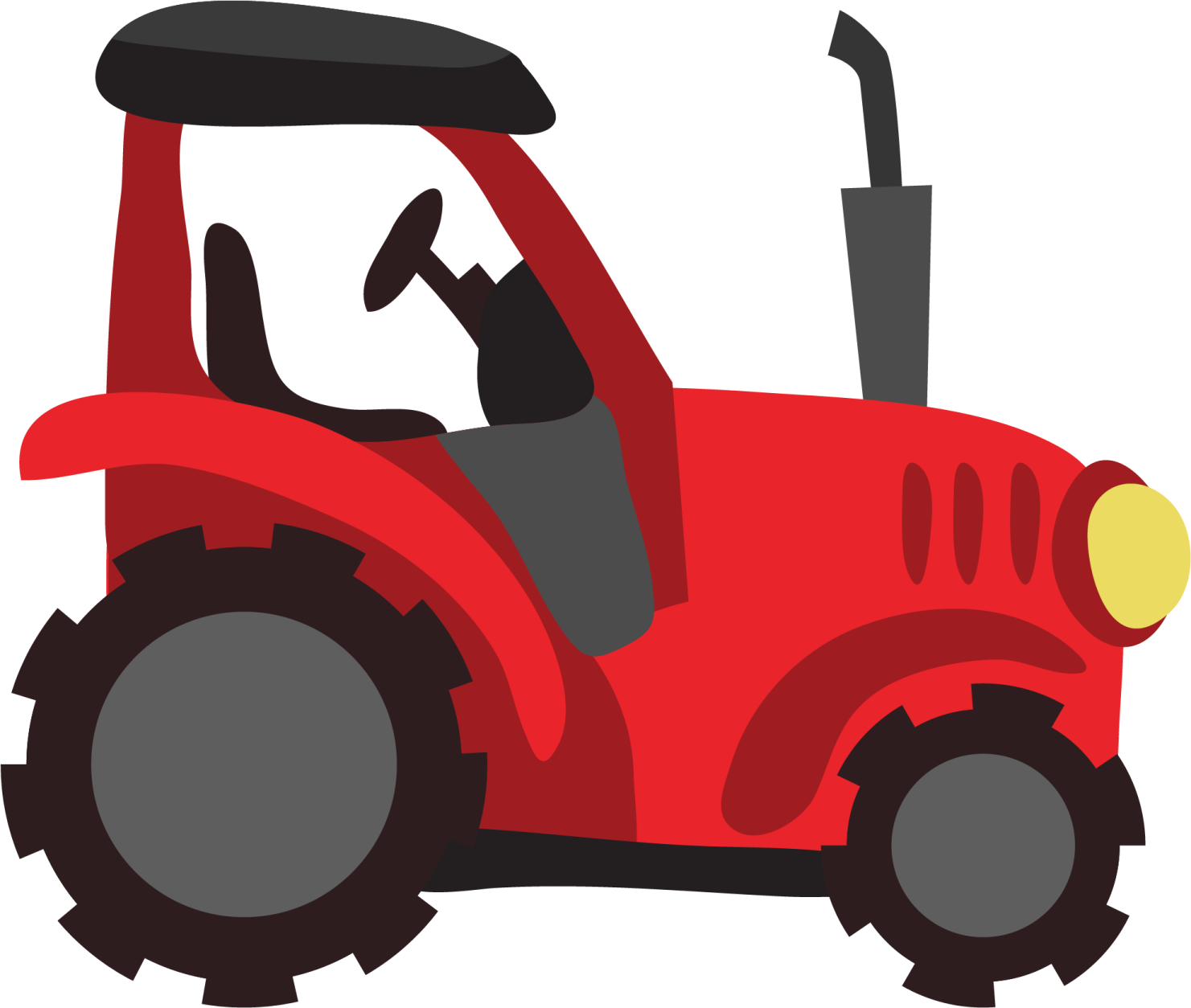 a red tractor on a white background