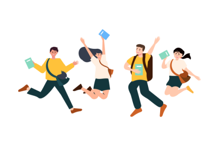 a group of people jumping in the air
