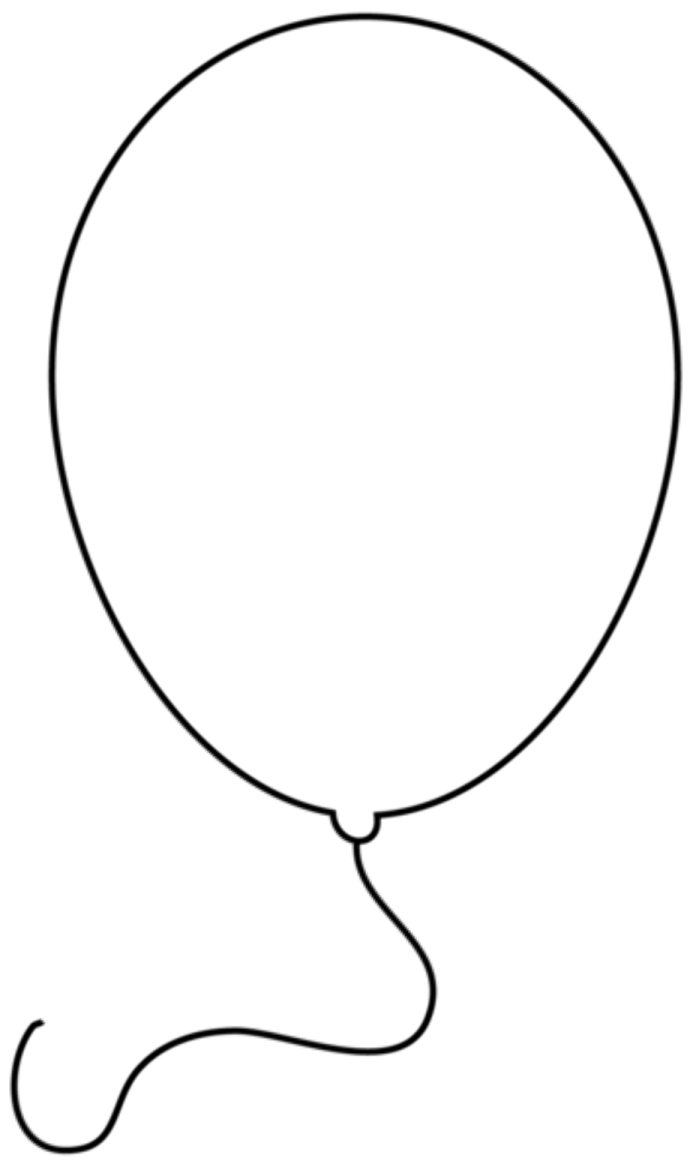 a black and white drawing of a balloon