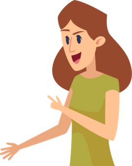 a woman with brown hair and green shirt