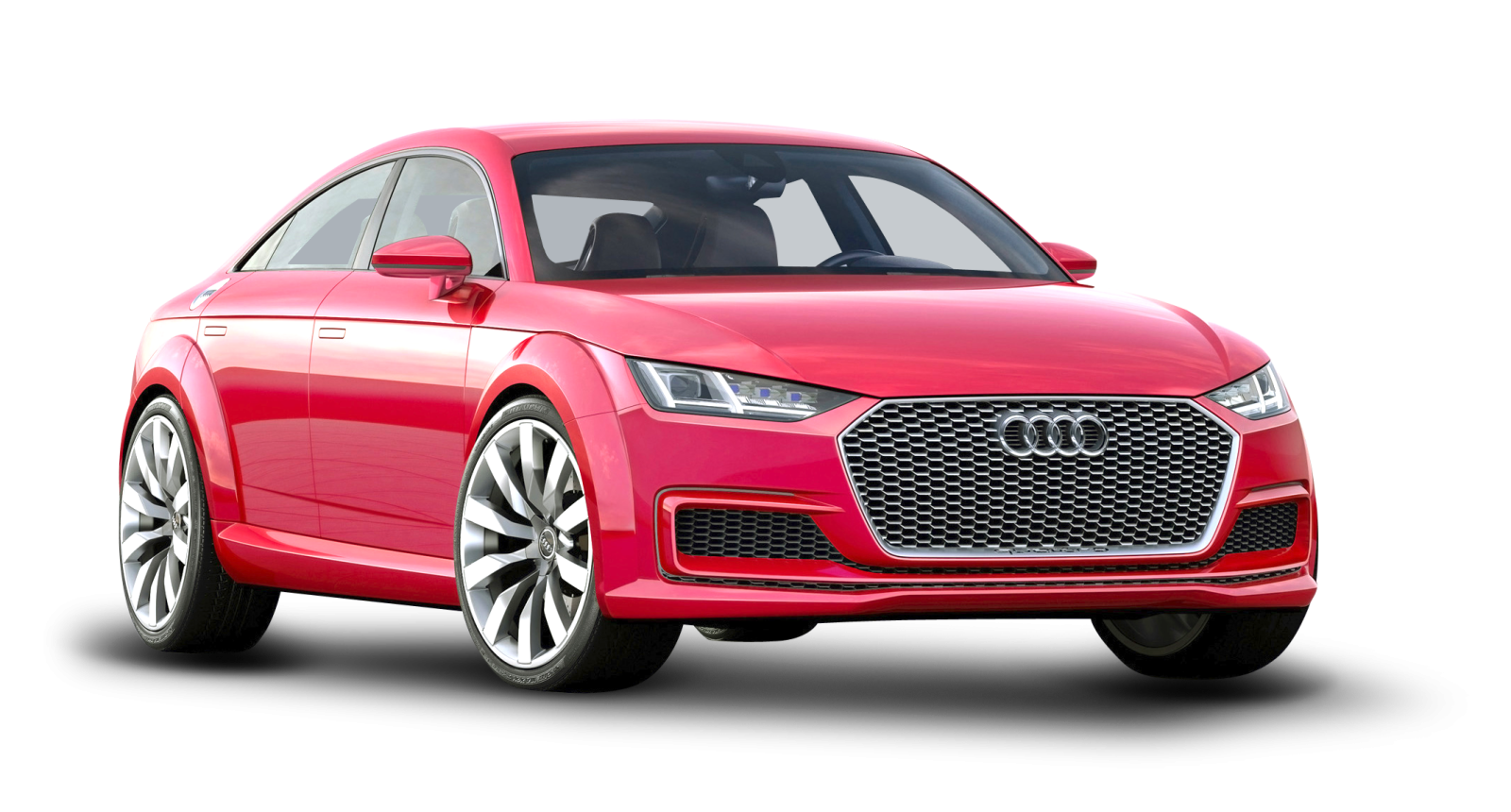 a red audi car on a white background