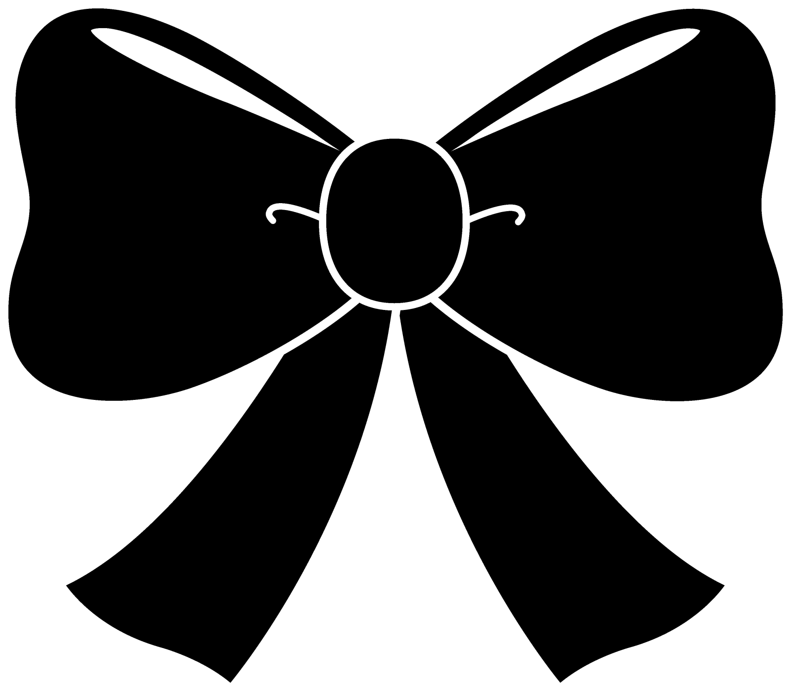 a black and white bow clipart