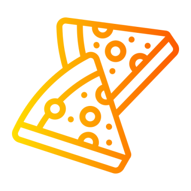 two slices of pizza on white background