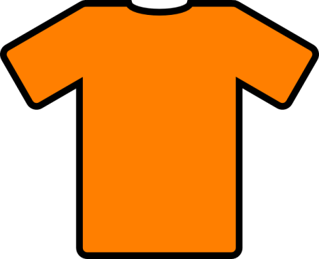 an orange t - shirt