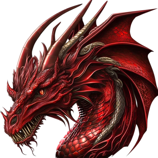a red dragon with its mouth open
