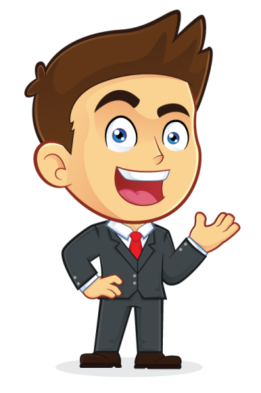 a cartoon man in a suit and tie