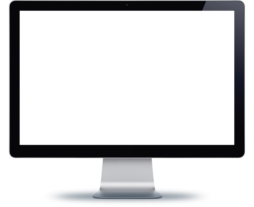 a computer monitor with a blank screen