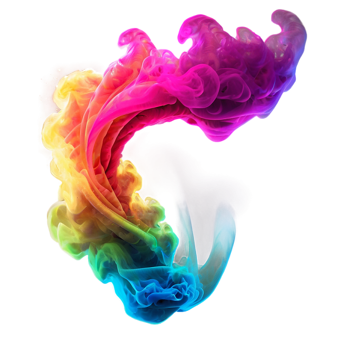 colorful smoke on a white background