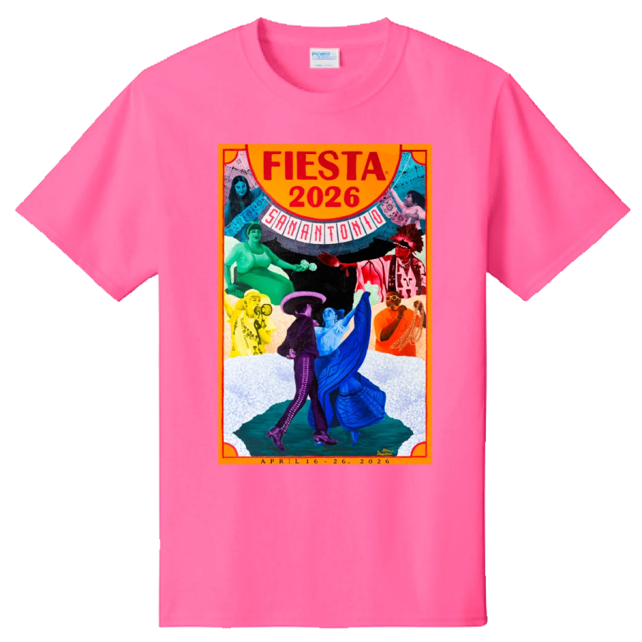 a pink t - shirt with an image of a woman dancing