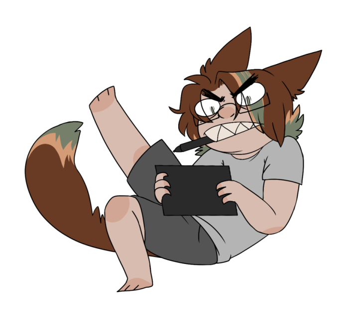 an image of a cartoon character holding a tablet