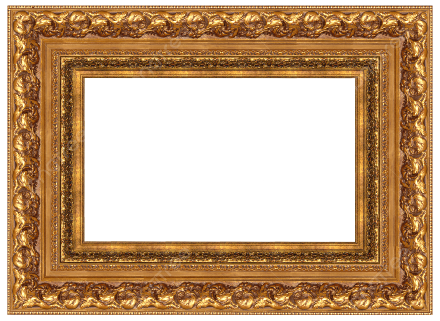 a gold frame on a white background