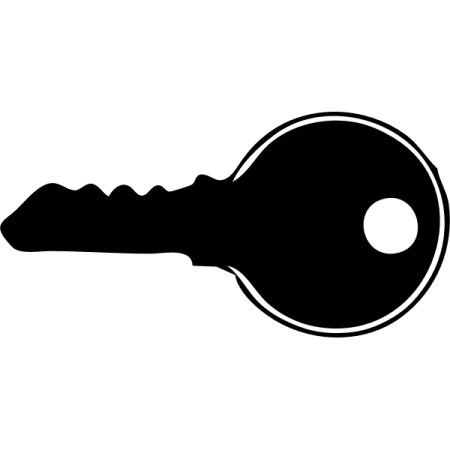 a black and white silhouette of a key