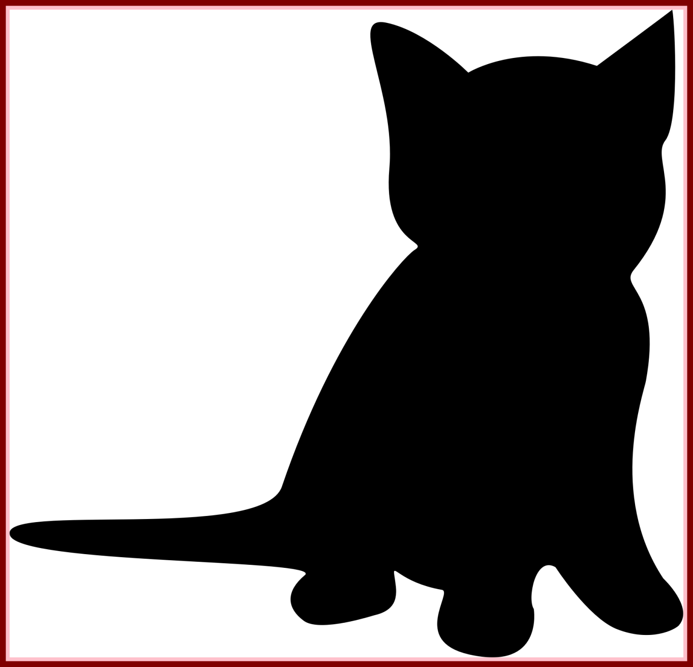 a black cat silhouetted in a red frame