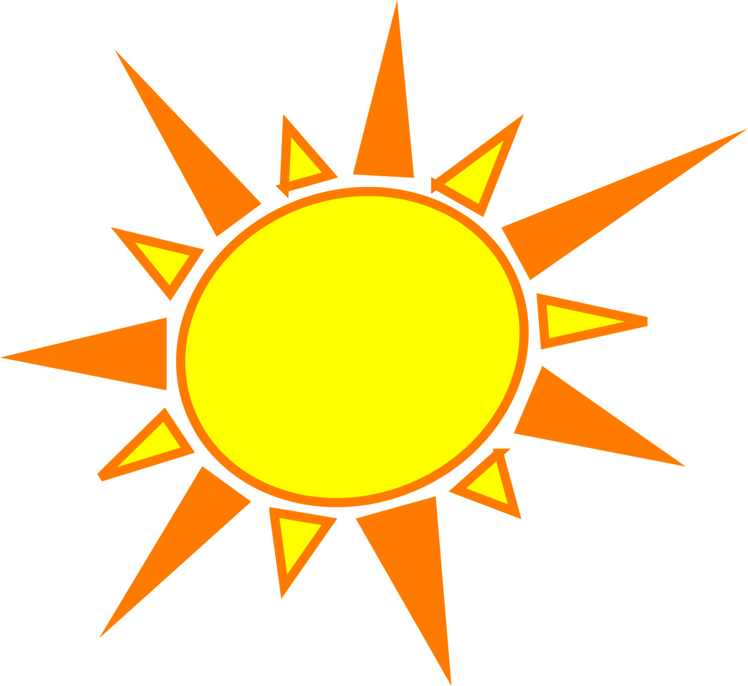 a yellow sun with rays