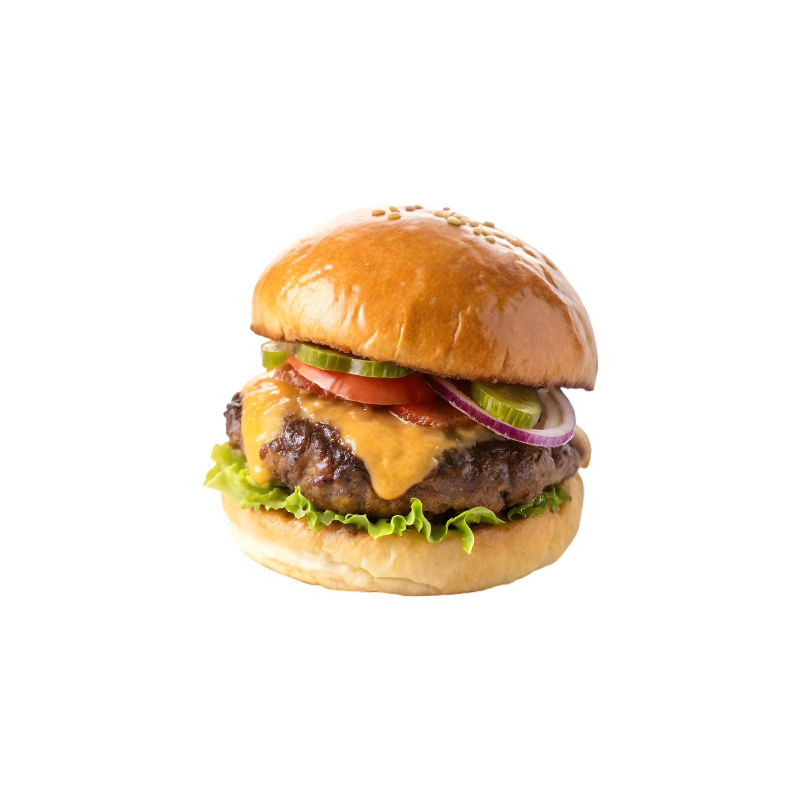 a hamburger on a white background