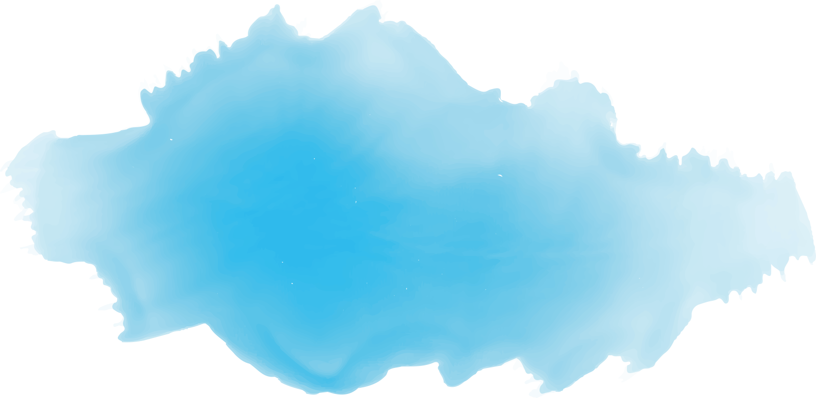 a blue watercolor stain on white background