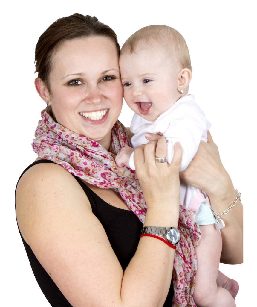a woman holding a baby