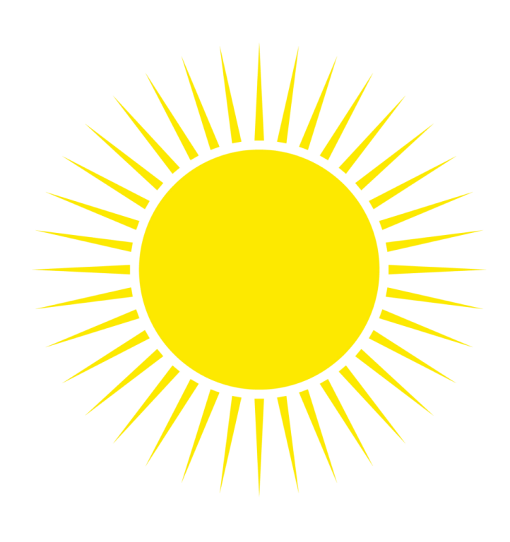 a yellow sun on a white background